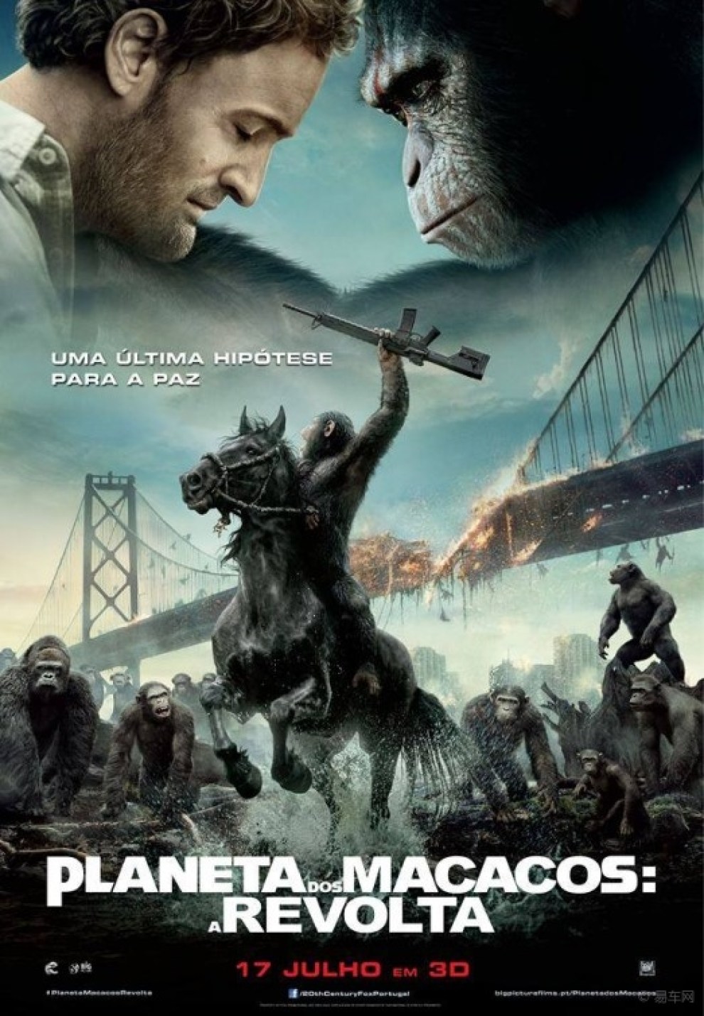 【经典电影海报欣赏--猩球崛起2:黎明之战的电