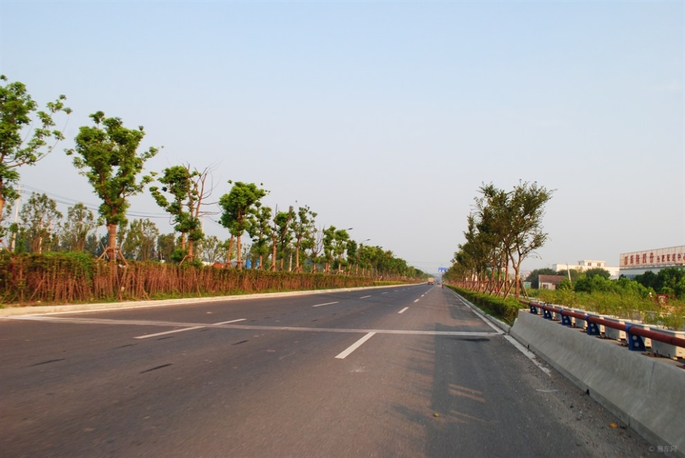 店忠路撮镇东段道路行记录风光景观