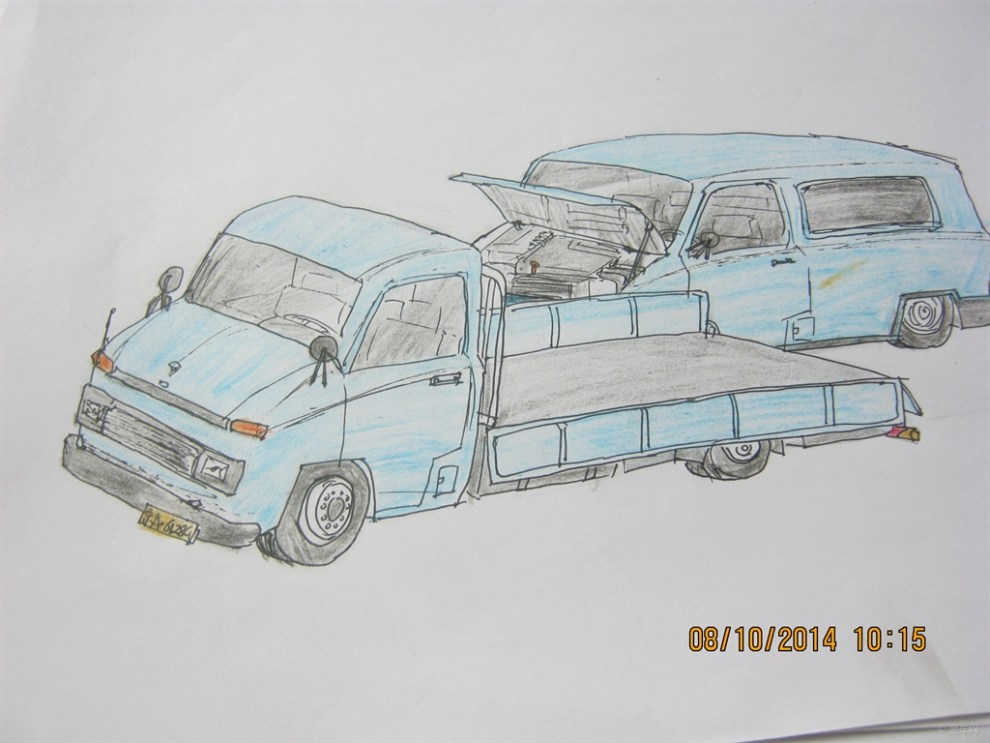 画车小学生郑梓炫-去年画的汽车