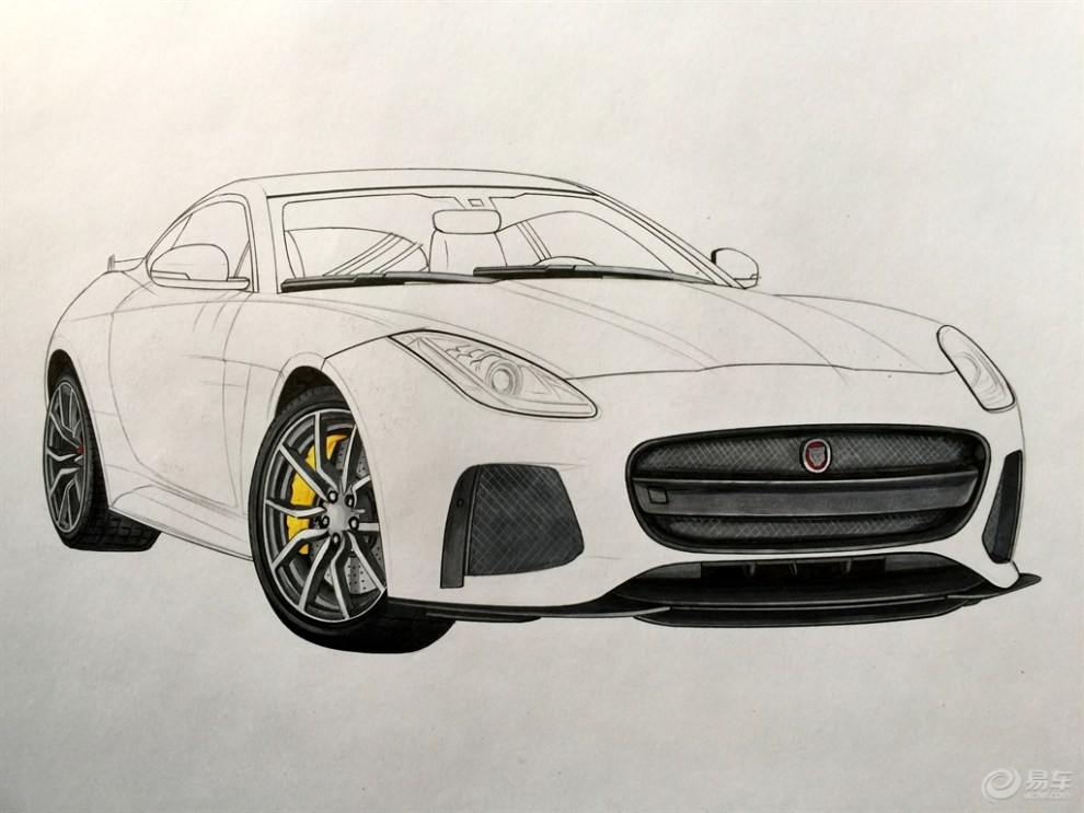 【【猴版手绘】捷豹f-type svr】_画汽车社区图片集锦