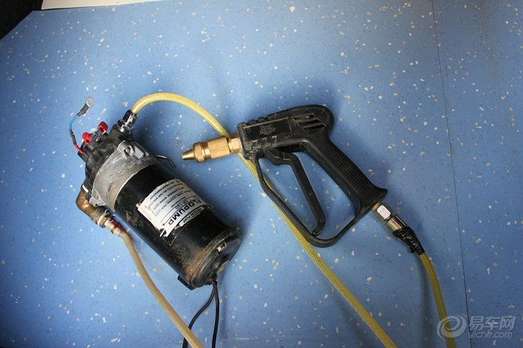 【自制微水洗车装置--水泵、水枪、水管。_我