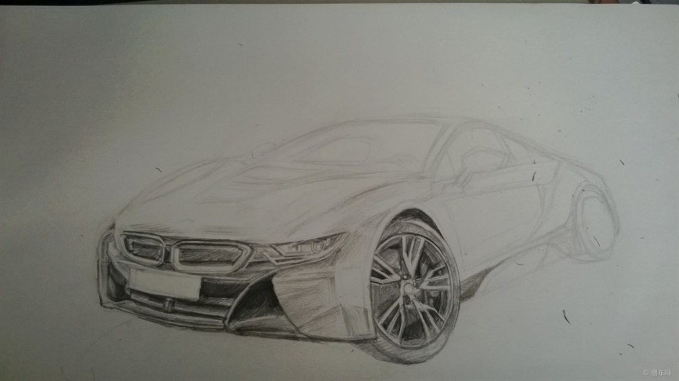 【手绘dreamcar】手绘宝马i8承梦想——梦想还是要有的