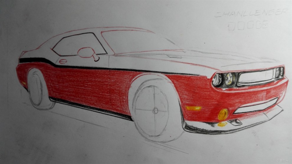 【我爱画汽车】道奇挑战者srt,好色美利坚肌肉来袭