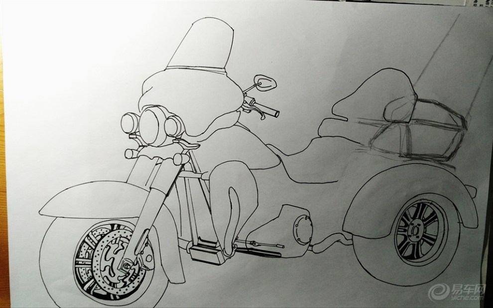 【哈雷大滑翔正三轮】_画汽车论坛图片集锦_汽车论坛-易车网