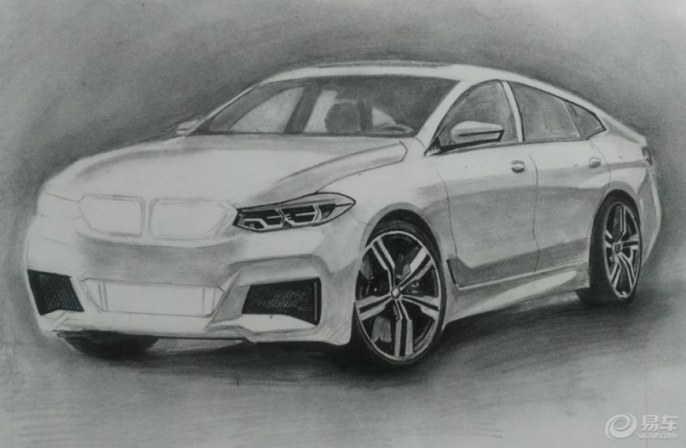车展##画新车#【小目标,手绘】全新bmw 6系 gt